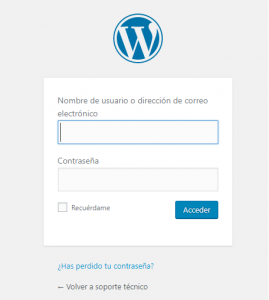 interfaz wordpress